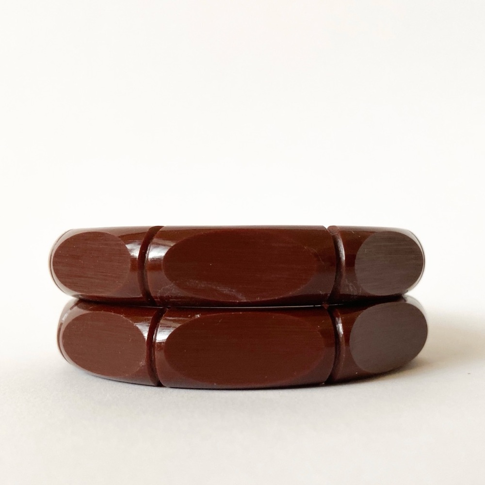 Brown Bamboo Vintage Inspired Lucite Bangle
